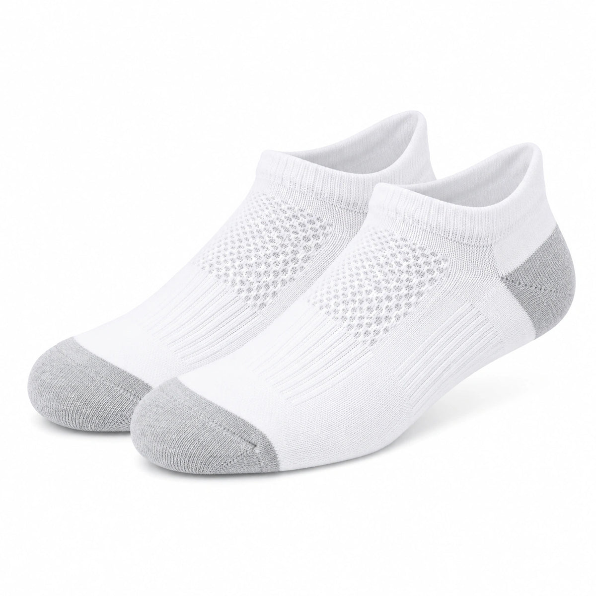 Calcetines tobilleros 39-42 de punto blanco y gris transpirables para uso diario