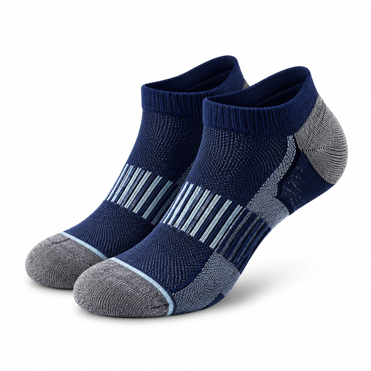 Calcetines tobilleros talla 43-46 azul marino y gris de punto elástico para deporte