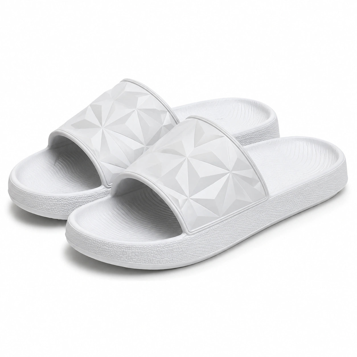 Chanclas de pala talla 38/39 blancas de EVA con relieve geométrico para verano