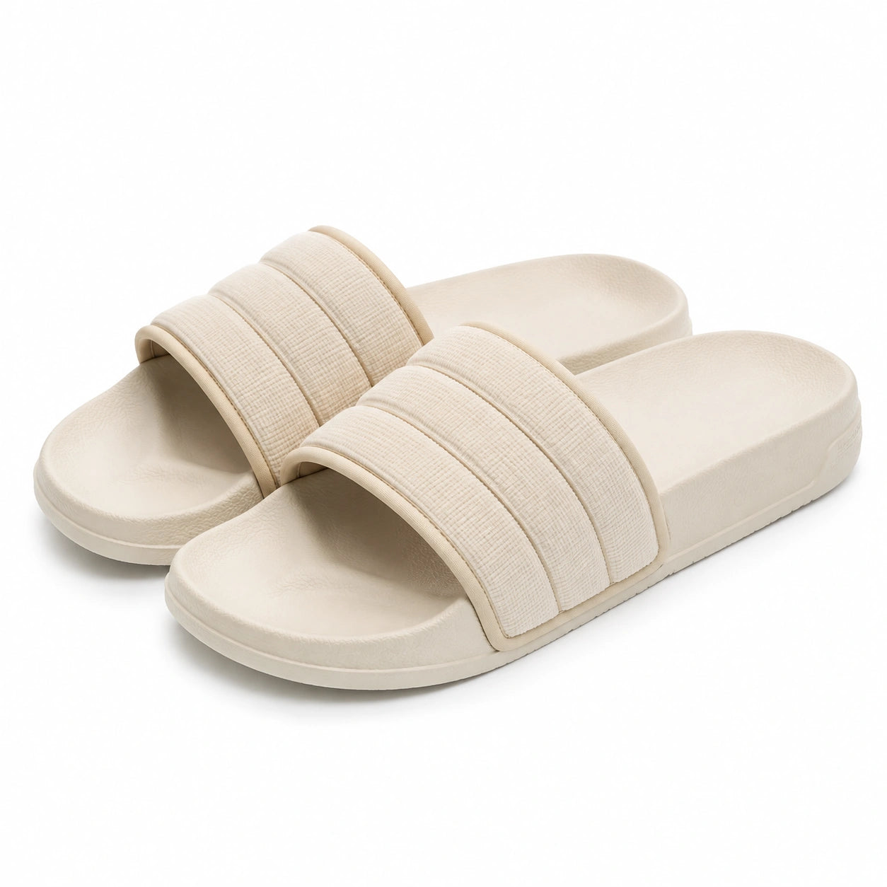 Chanclas deslizantes talla 36/37 beige con empeine textil y suela sintética antideslizante