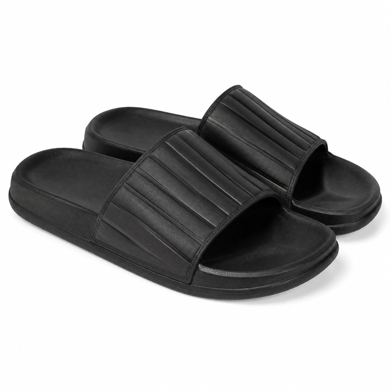 Chanclas 36/37 negras de material sintético - pala acolchada para uso diario