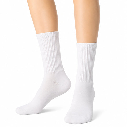 Calcetines 39-42 de tejido blanco acanalados para uso diario