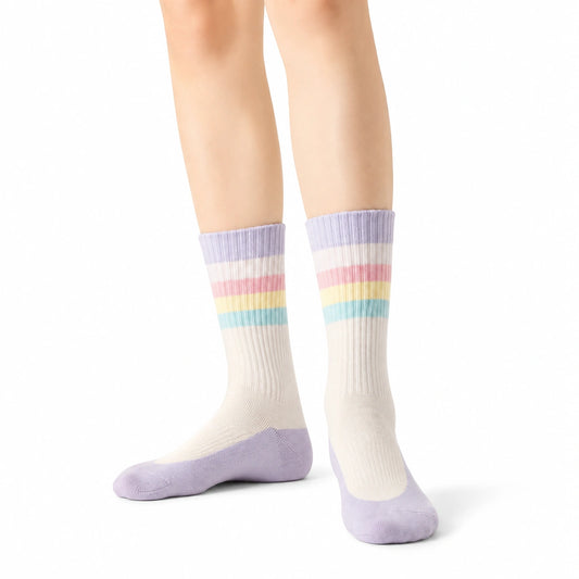 Calcetines deportivos 43-46 de punto acanalado multicolor estilo retro