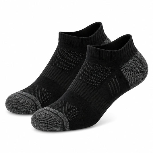 Calcetines tobilleros talla 39-42 de punto negro para deporte transpirables