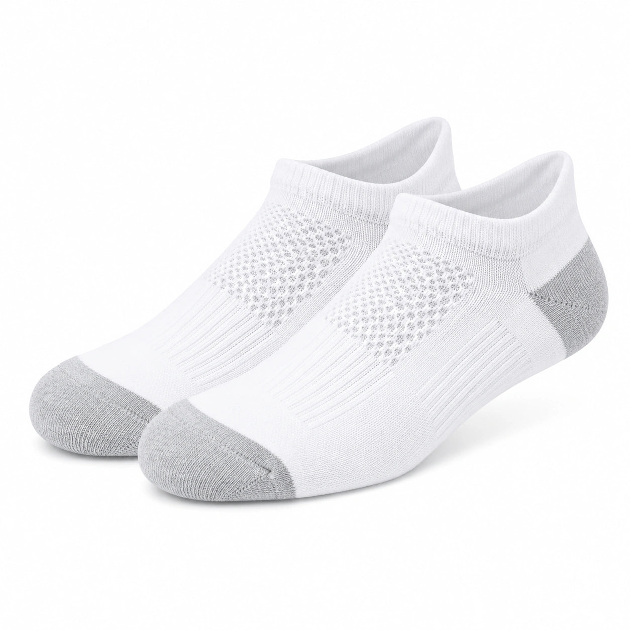 Calcetines tobilleros 39-42 de punto blanco y gris transpirables para uso diario