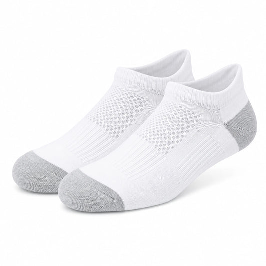 Calcetines tobilleros 39-42 de punto blanco y gris transpirables para uso diario