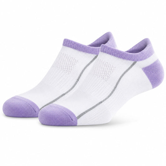 Calcetines tobilleros talla 43-46 de punto blanco y lila transpirables