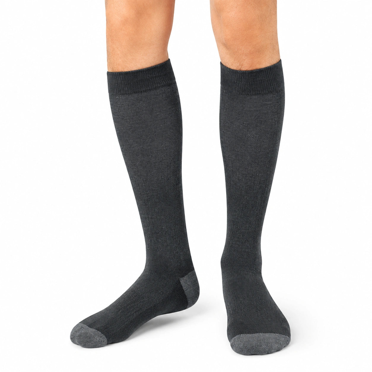 Calcetines altos 39-42 de punto gris oscuro para uso diario estilo clásico