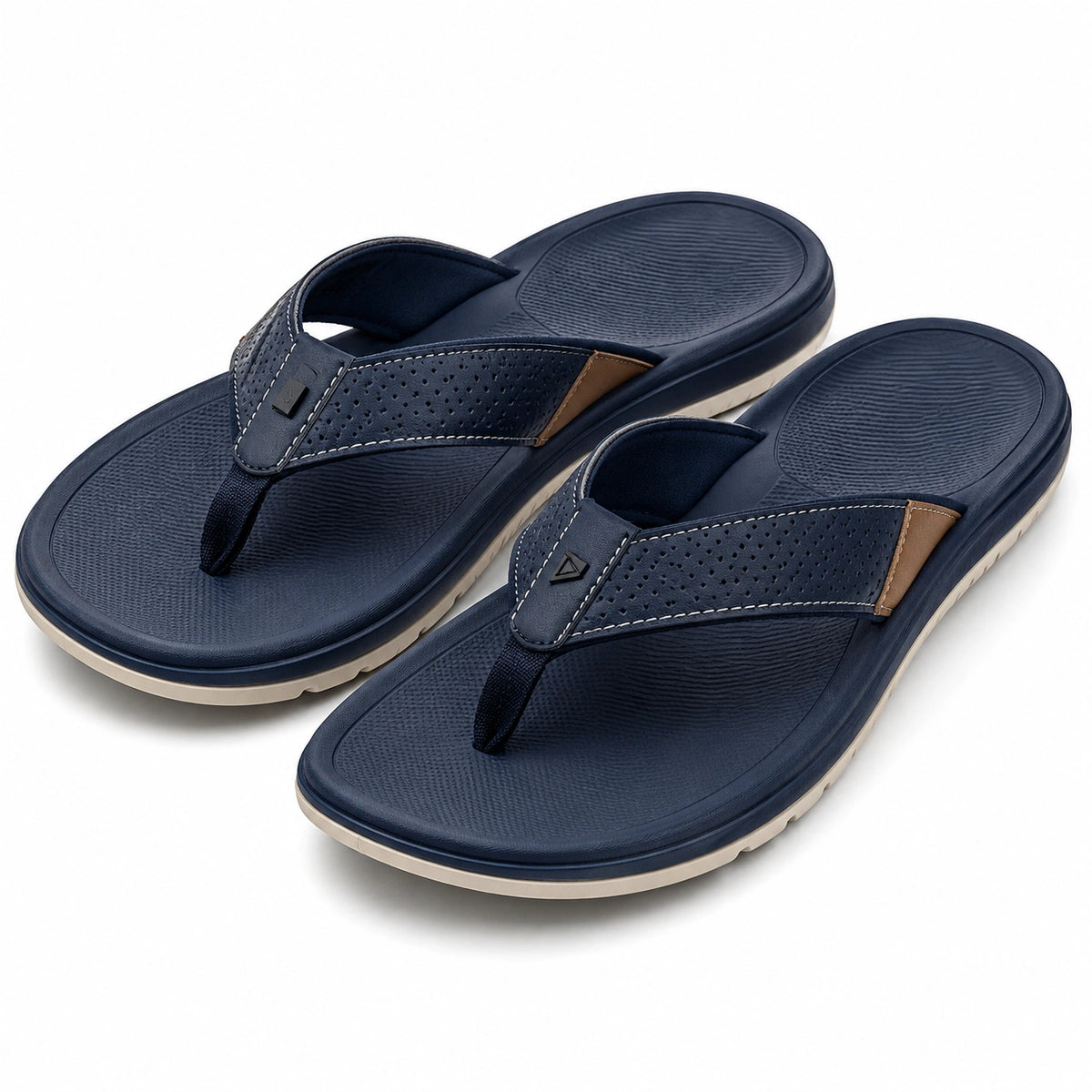 Chanclas de dedo talla 40/41 de material sintético azul marino para verano con suela texturizada