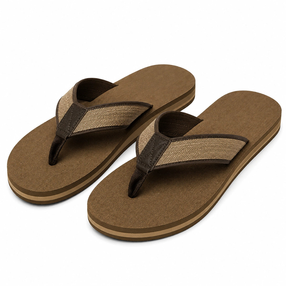 Chanclas de dedo talla 40/41 con empeine textil marrón y suela sintética casual