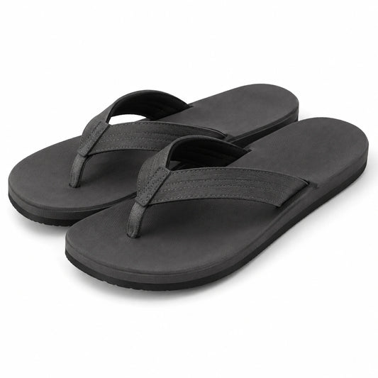 Chanclas 36/37 negras de material sintético con tira para verano