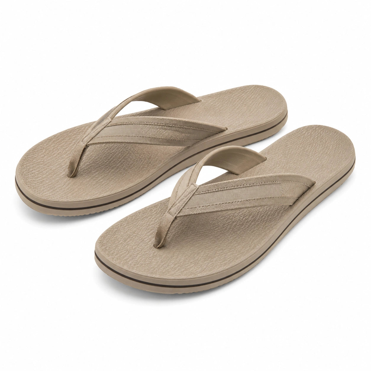 Chanclas 40/41 beige con tiras textiles y suela ligera para verano