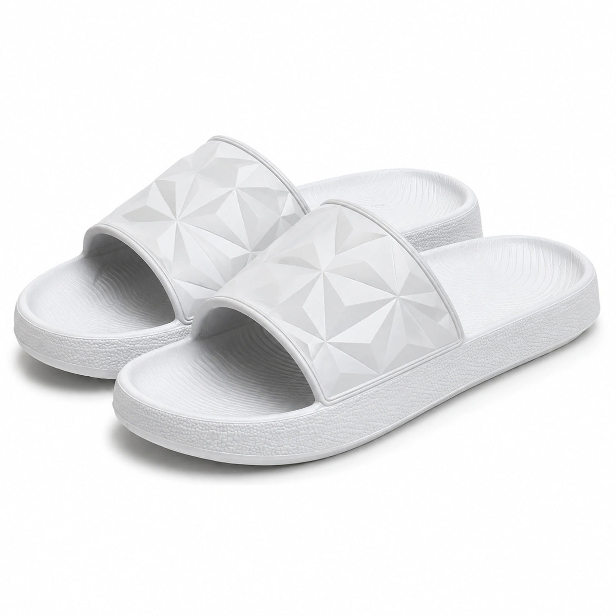 Chanclas de pala talla 38/39 blancas de EVA con relieve geométrico para verano