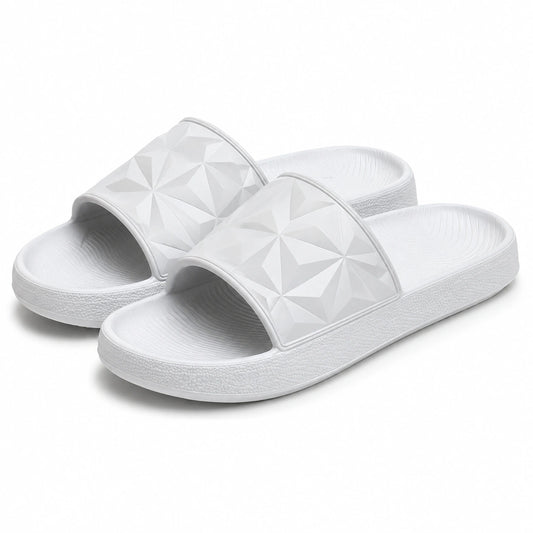 Chanclas de pala talla 38/39 blancas de EVA con relieve geométrico para verano