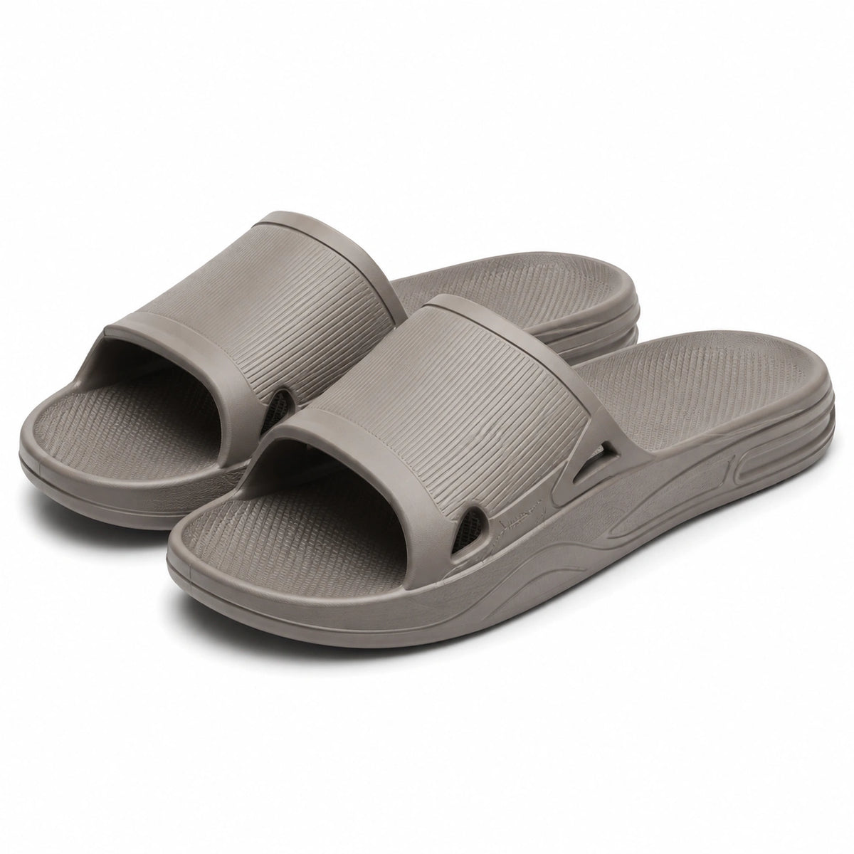 Chanclas talla 40/41 de material sintético gris con suela acolchada para uso diario