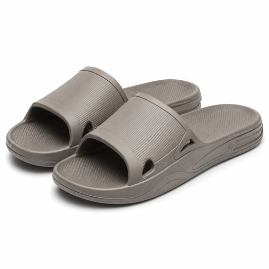 Chanclas talla 40/41 de material sintético gris con suela acolchada para uso diario