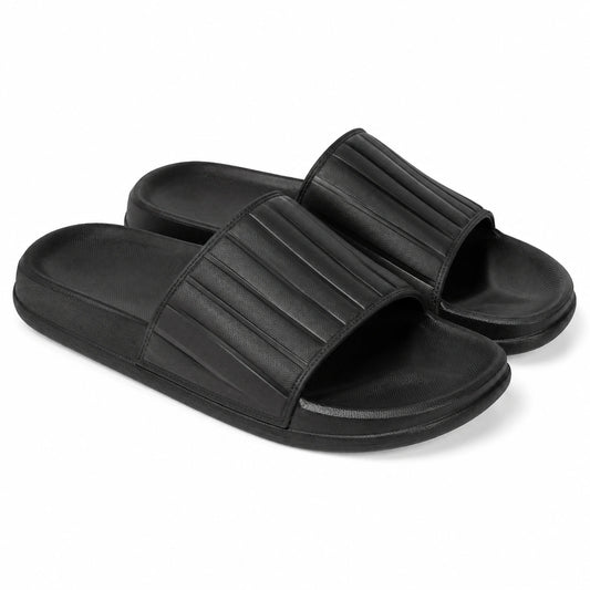 Chanclas 36/37 negras de material sintético - pala acolchada para uso diario