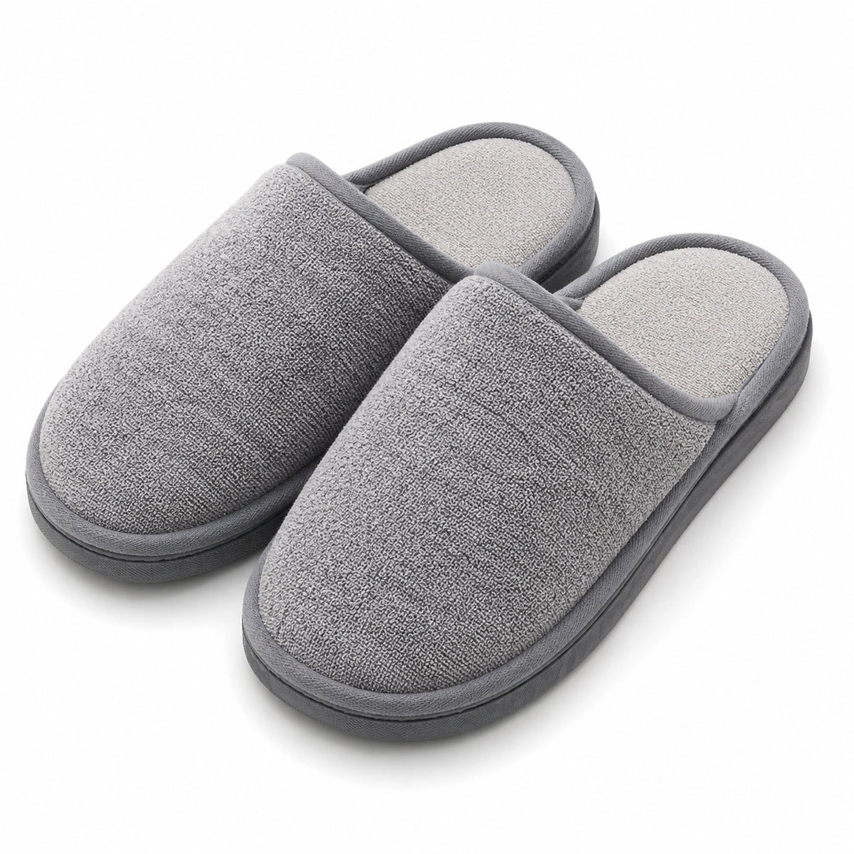 Zapatillas de casa 38/39 de tejido gris con suela antideslizante para interior